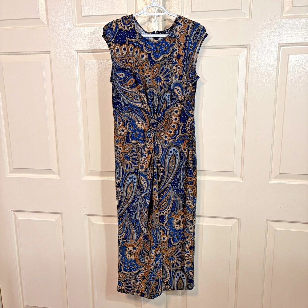 NEW Ralph Lauren LRL Paisley Twist Front Dress Sz 8 Multicolor Elegant Classic - Picture 3 of 12